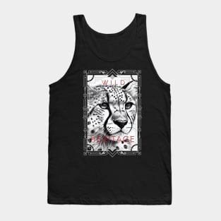 Cheetah Animal Wild Nature Illustration Line Epic Illustration Line Art Tank Top